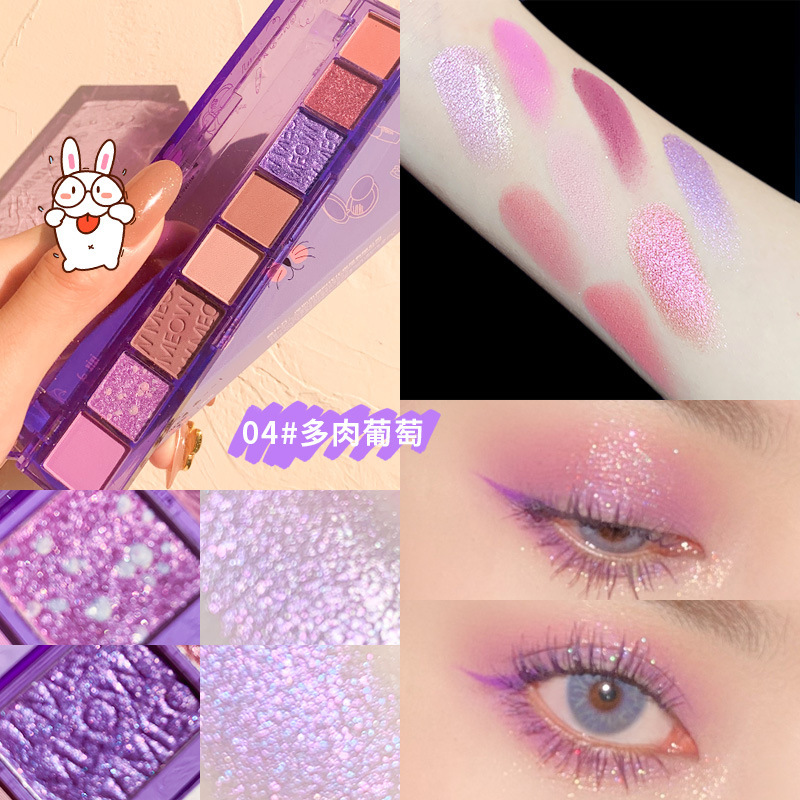 Bảng phấn mắt XIXI 8 ô màu tông cam nâu tím Meow Eyeshadow xinh xắn