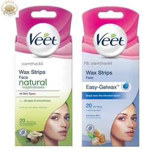 Miếng tẩy lông mặt ria mép VEET Wax Strips Face 20 Miếng