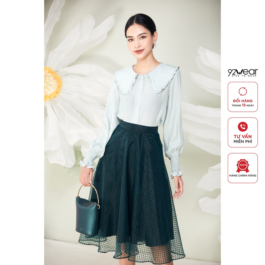 Áo sơ mi dài tay cổ viền bèo 92WEAR, thiết kế độc đáo, sành điệu ASA2319