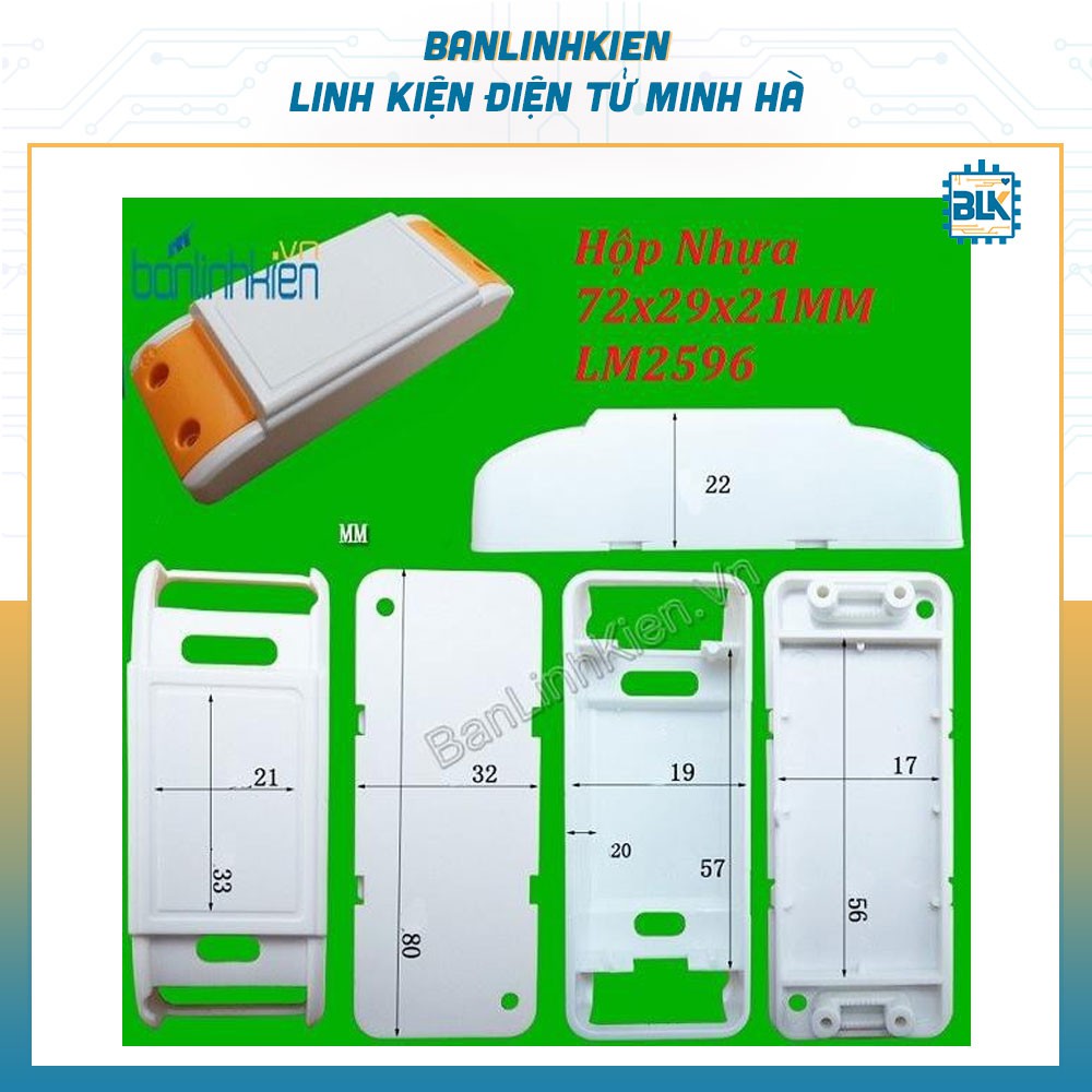 Hộp Nhựa 72x29x21MM LM2596
