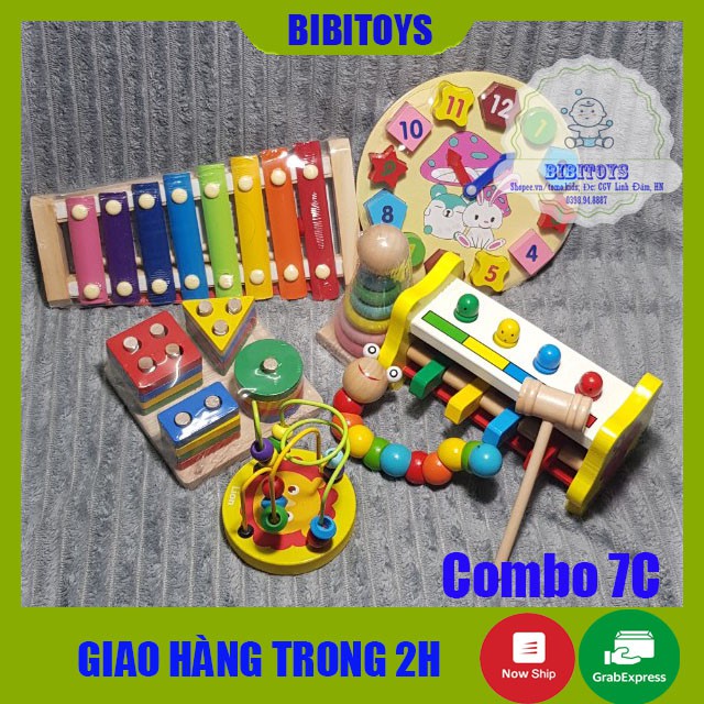 [RẺ VÔ ĐỊCH] Combo Đồ Chơi Gỗ Phát Triển Trí Tuệ Cho Bé Vừa Chơi Vừa Học