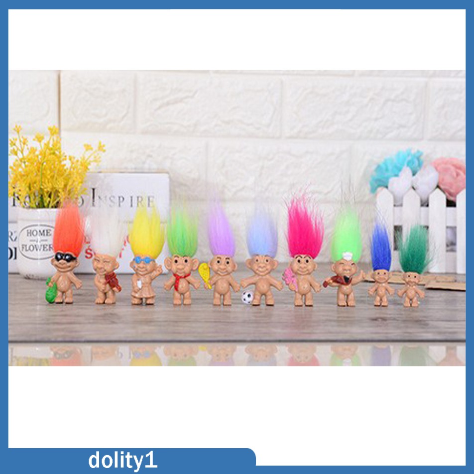 Set 8 Mô Hình Đồ Chơi Búp Bê Troll May Mắn Phong Cách Cổ Điển