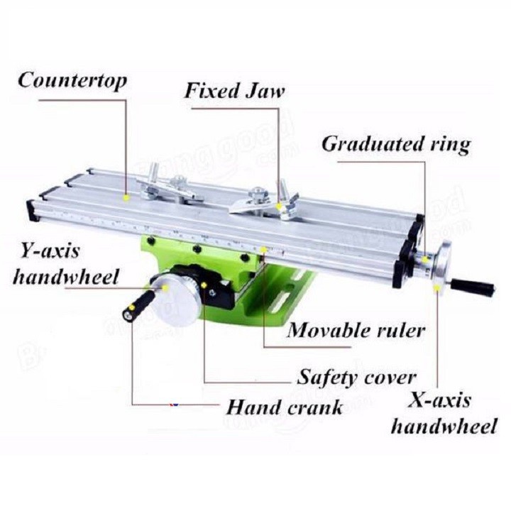 Ê Tô Bàn Trượt Hai Chiều XY BG-6300,Hợp Kim Nhôm Chịu Lực + Đế Kim Koại.