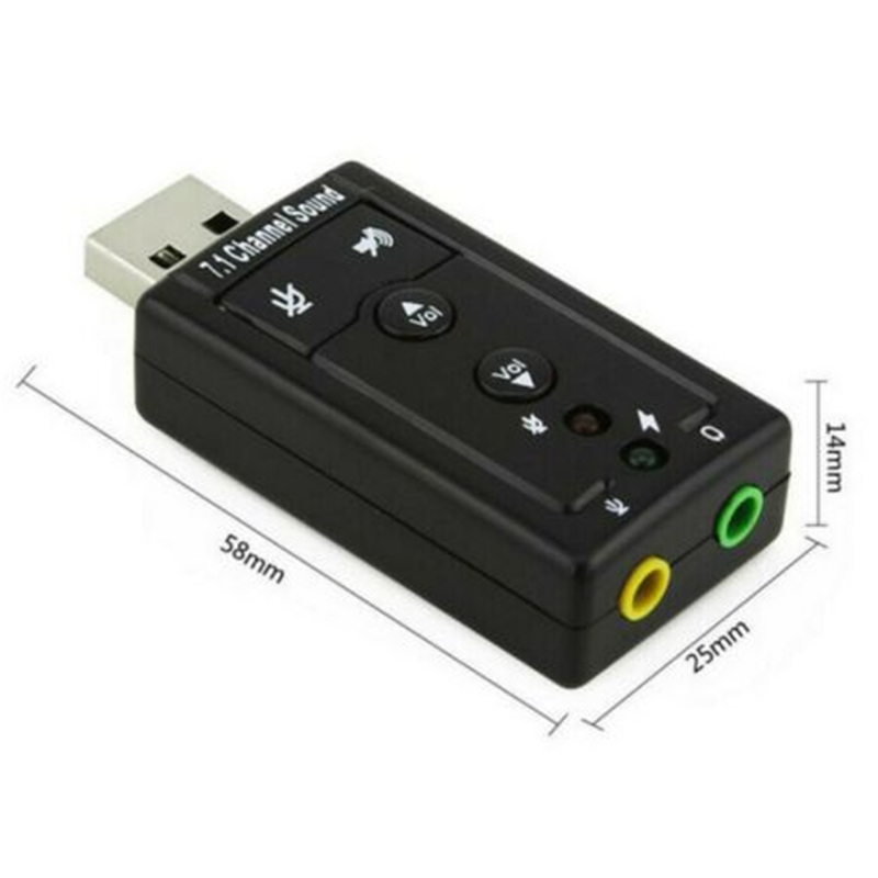 CHANNEL Bộ Chuyển Đổi Thẻ Âm Thanh Usb Sang Micro Loa 7.1 Kênh 3d Cho Pc Laptop