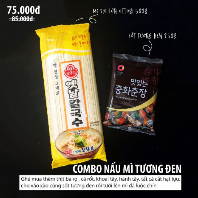 Combo nấu mì tương đen Hàn Quốc