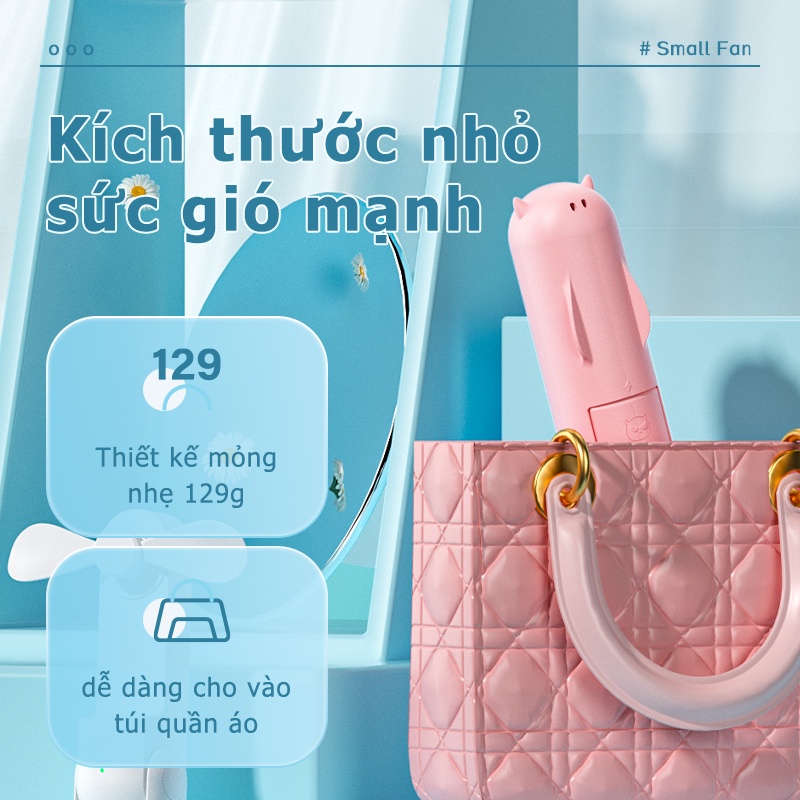 BASIKE Quạt mini cầm tay đầu USB đa năng 1200mAh