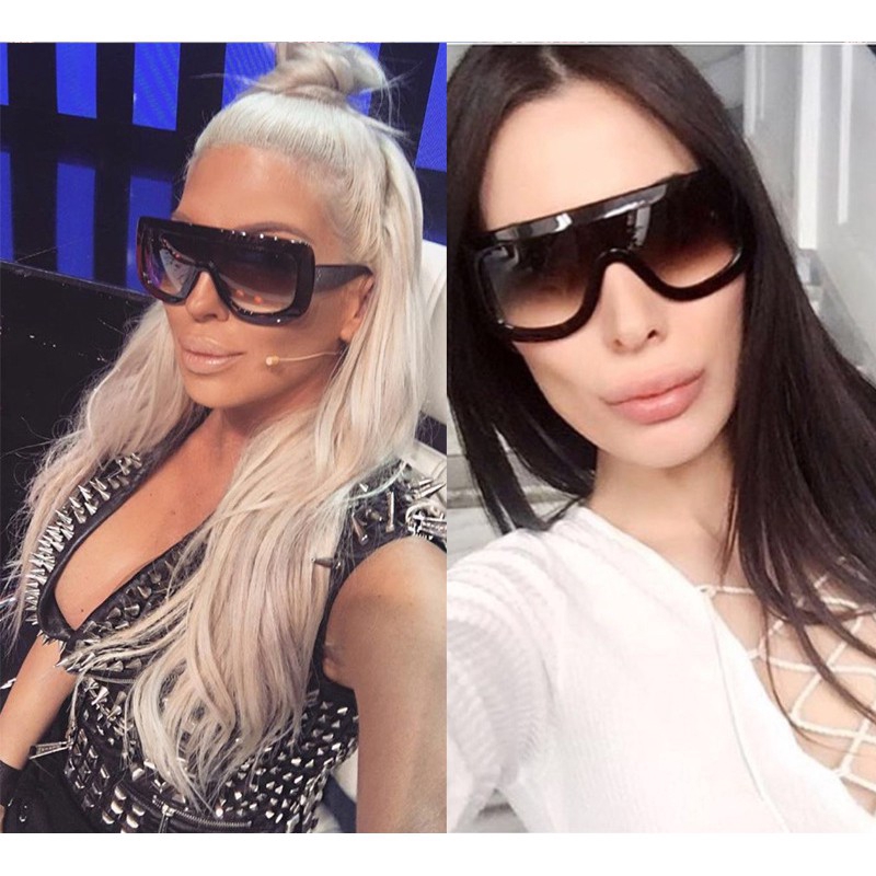 Kính mát thời trang UV400 khung lớn cổ điển cho nữ