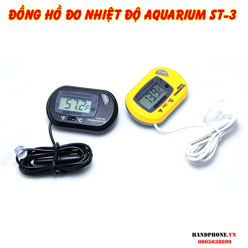 Nhiệt Kế Điện Tử Đo Nhiệt Độ Aquarium ST-3 Hiển Thị Số LCD Dây Đầu Dò Nhiệt Độ Dài, phụ kiện thủy sinh, bể cá