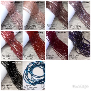 Pha Lê Tháp 4 x 8mm ( pha lê chuông )
