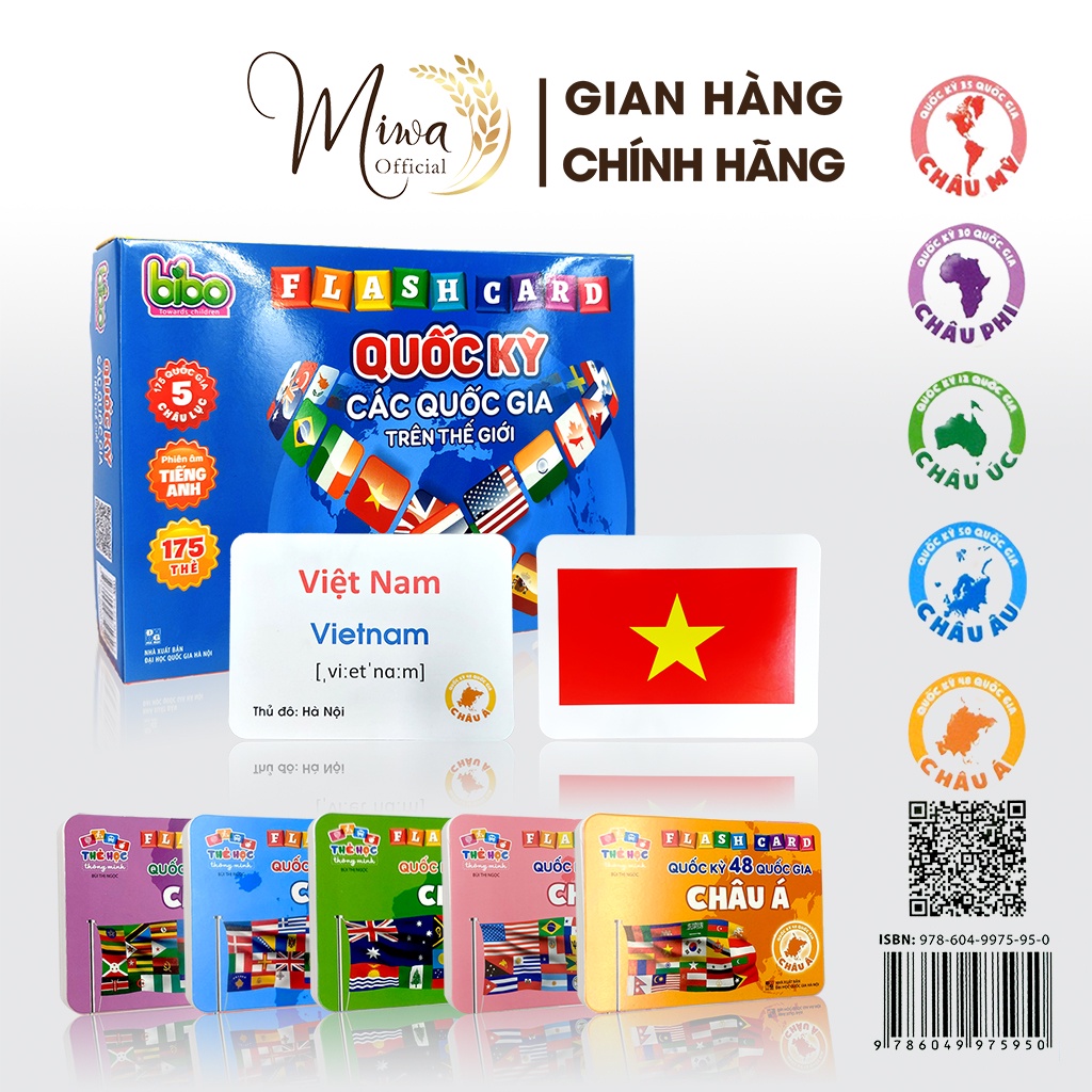 Thẻ Học Thông Minh Cho Bé, Flashcard Thẻ Cờ 175 Quốc Gia,Thủ Đô - Flashcard Tiếng Anh Cho Bé Học - m