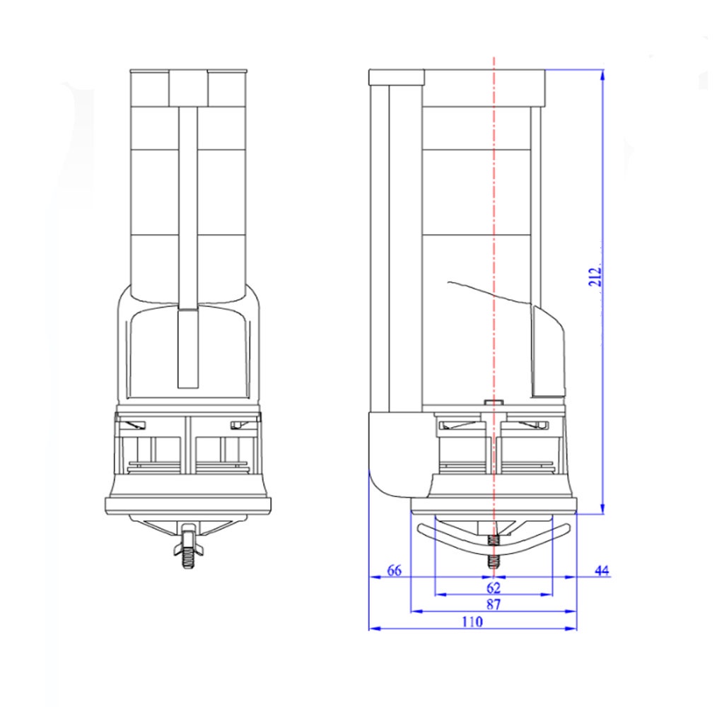 Van xả nước bồn cầu, loại 2 nút nhấn dùng cho bồn cầu liền khối thân