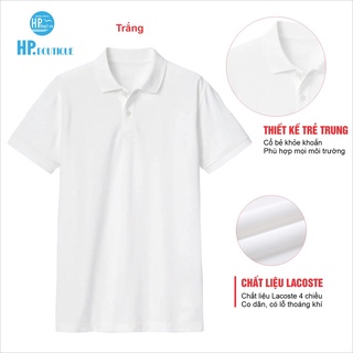 Áo polo nam HP Boutique vải trơn chất cá sấu Cotton co giãn 4 chiều, form Basic lịch sự đẳng cấp HPBOPME3