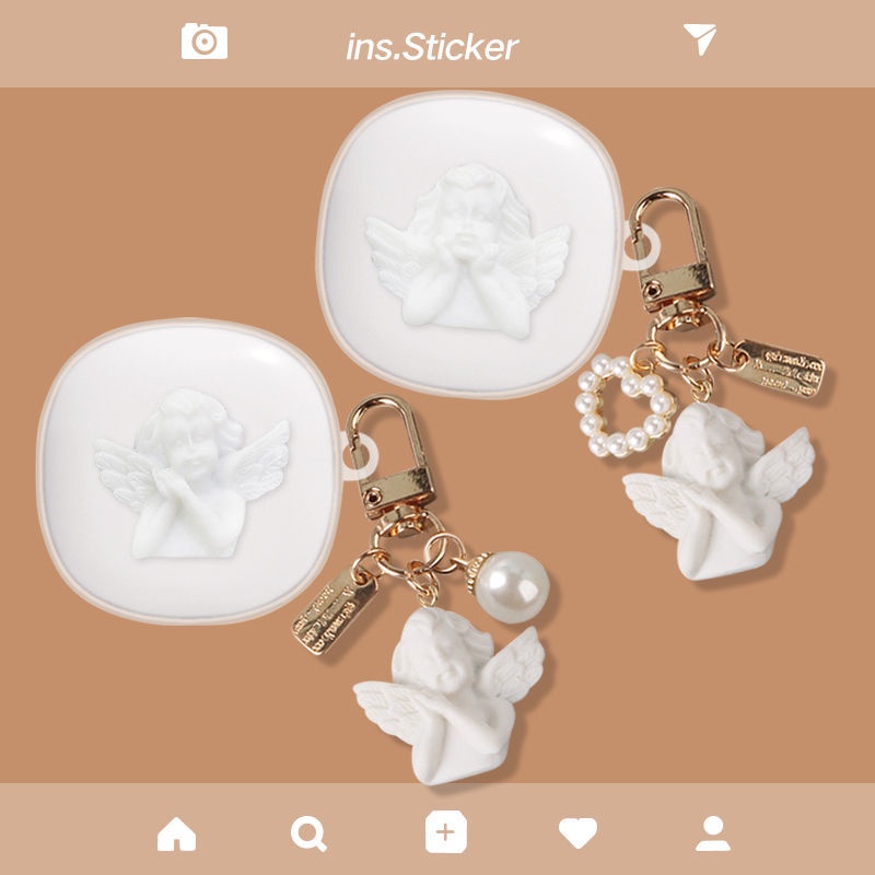 Vỏ Bảo Vệ Hộp Sạc Tai Nghe Baseus WM02 Mềm Mại Đính Nơ Và Ngọc Trai Dễ Thương