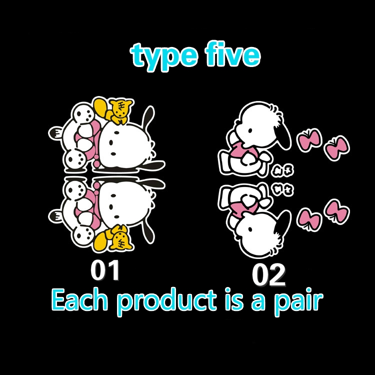 Miếng Dán Trang Trí Cửa Sổ Xe Hơi Hình Chú Chó Hoạt Hình Phản Quang Đáng Yêu