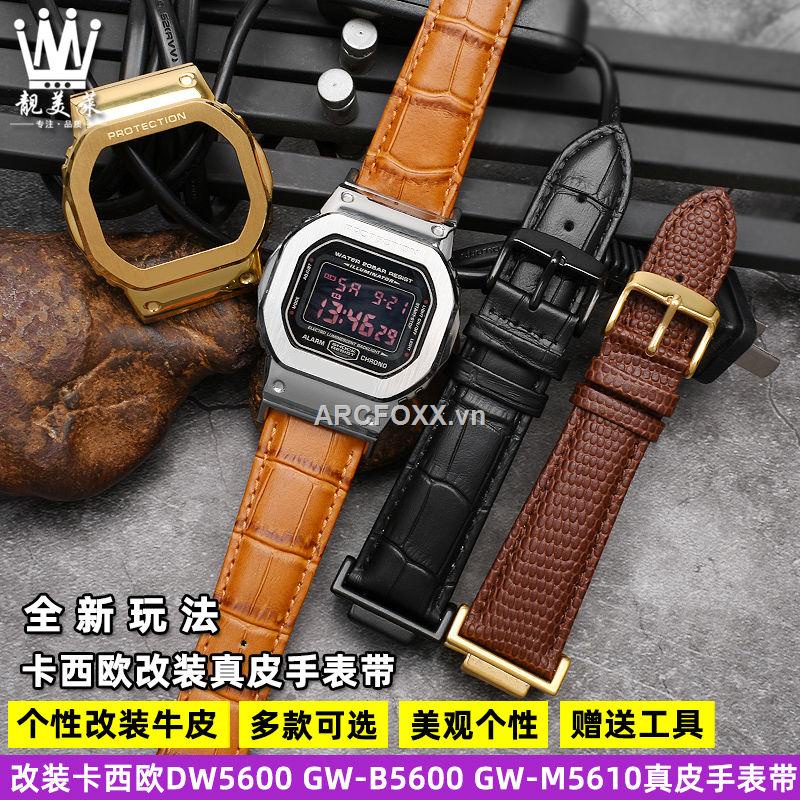 Dây đeo đồng hồ Casio G-SHOCK vuông DW5600 GW-M5610 GA-2100 bằng da