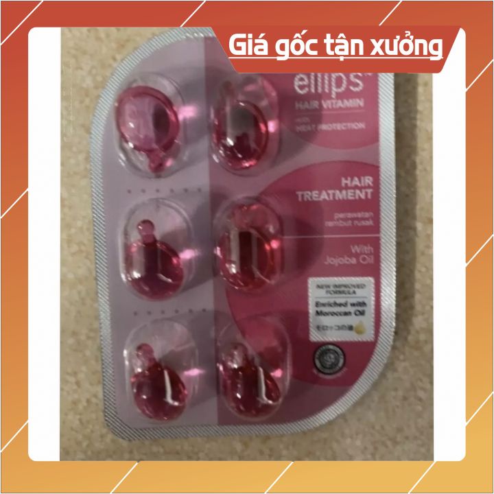 DẦU CÁ DƯỠNG TÓC ELLIPS - Hair Vitamin Nutri Color 6viên*1ml ( màu tím-hồng-đen-vàng - nâu]