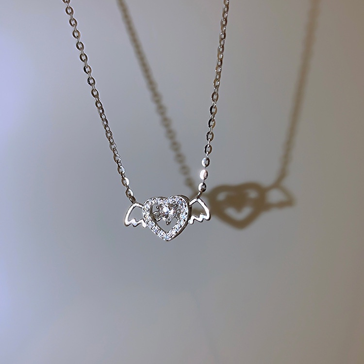 Vòng cổ Mặt Trái Tim Đôi Cánh Thiên Thần Thông Minh Thời Trang Mùa Hè Dành Cho Nữ