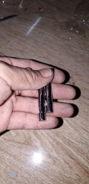 Một chiếc kèn thổi kêu làm móc khóa hoặc mặt dây chuyền bằng inox