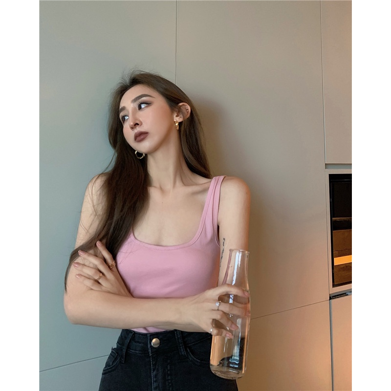 LALISAS Áo Hai Dây Dáng Ôm Co Giãn Thời Trang Hàn Quốc