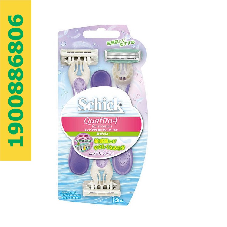 Set 3 dao cạo wax lông SCHICK QUATTRO 4 - KONNI39 SƠN HÒA
