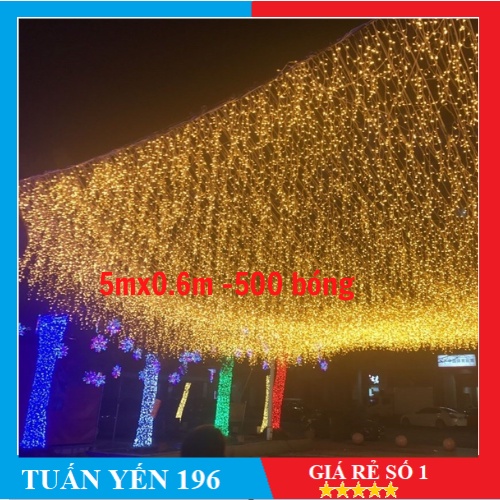 Đèn Nháy Rủ 5mx0.6m 24 sợi -500 bóng (vàng-trắng),Đèn Led Mành Rủ 5mx0.6m,Bộ Nháy Rủ hàng đủ 5mx0.6m