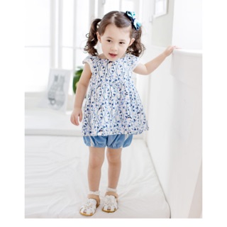 Set bộ cánh tiên, quần xanh bo chun cực xinh cho bé gái