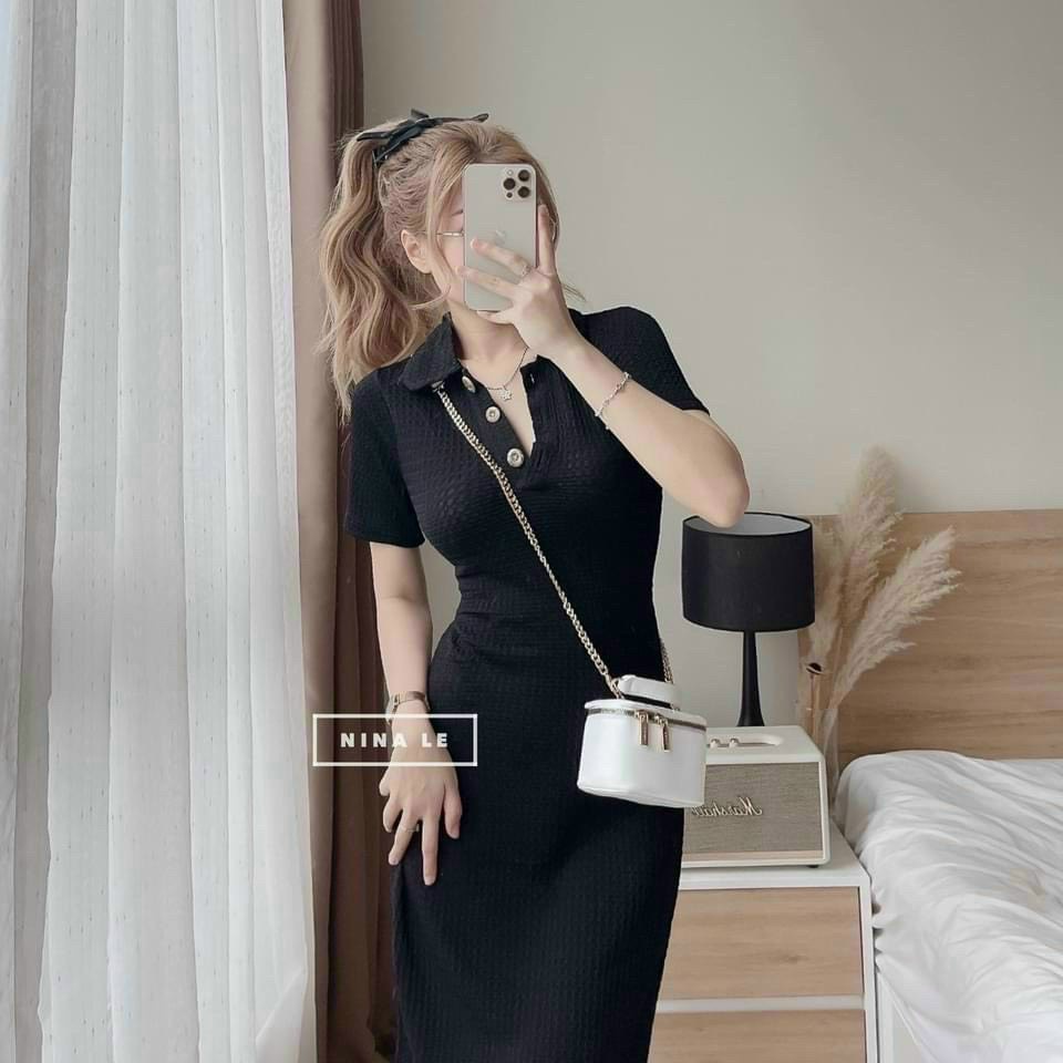 Váy polo nữ suông bigsize dáng dài NÂU TÔN DÁNG
