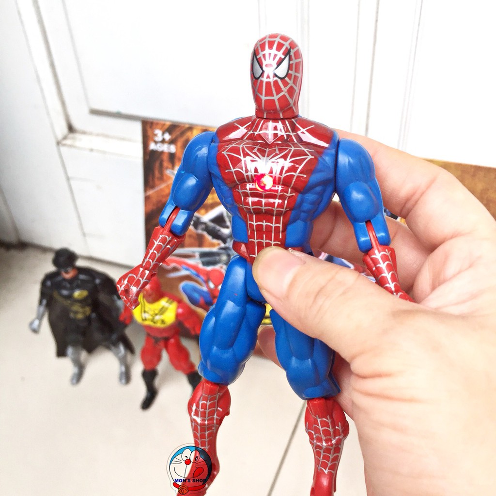 Hộp đồ chơi Biệt đội  5 siêu anh hùng avengers bằng nhựa, dùng pin phát sáng