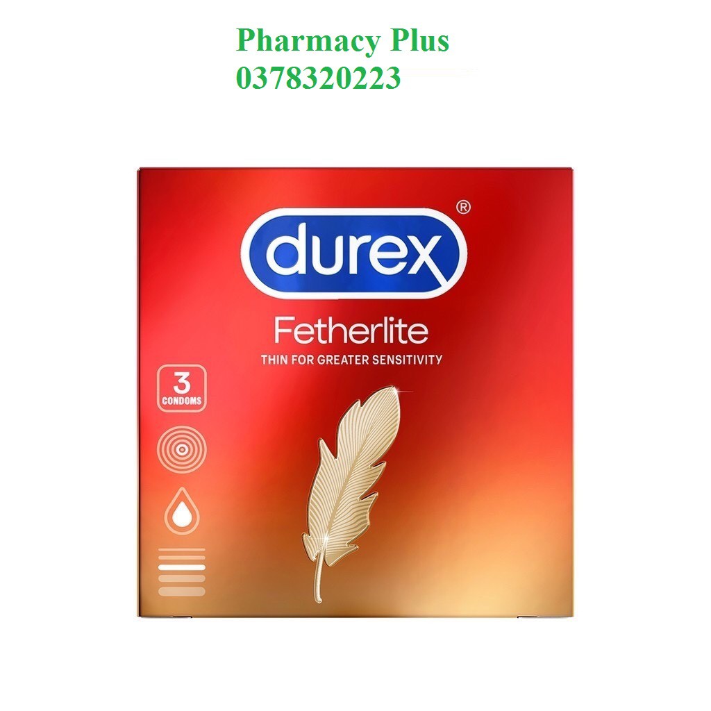 Bao cao su Durex Fetherlite 3-12 bao. Che tên sản phẩm, Phân phối chính hảng bởi DKSH Việt Nam Cam kết hàng thật 100%