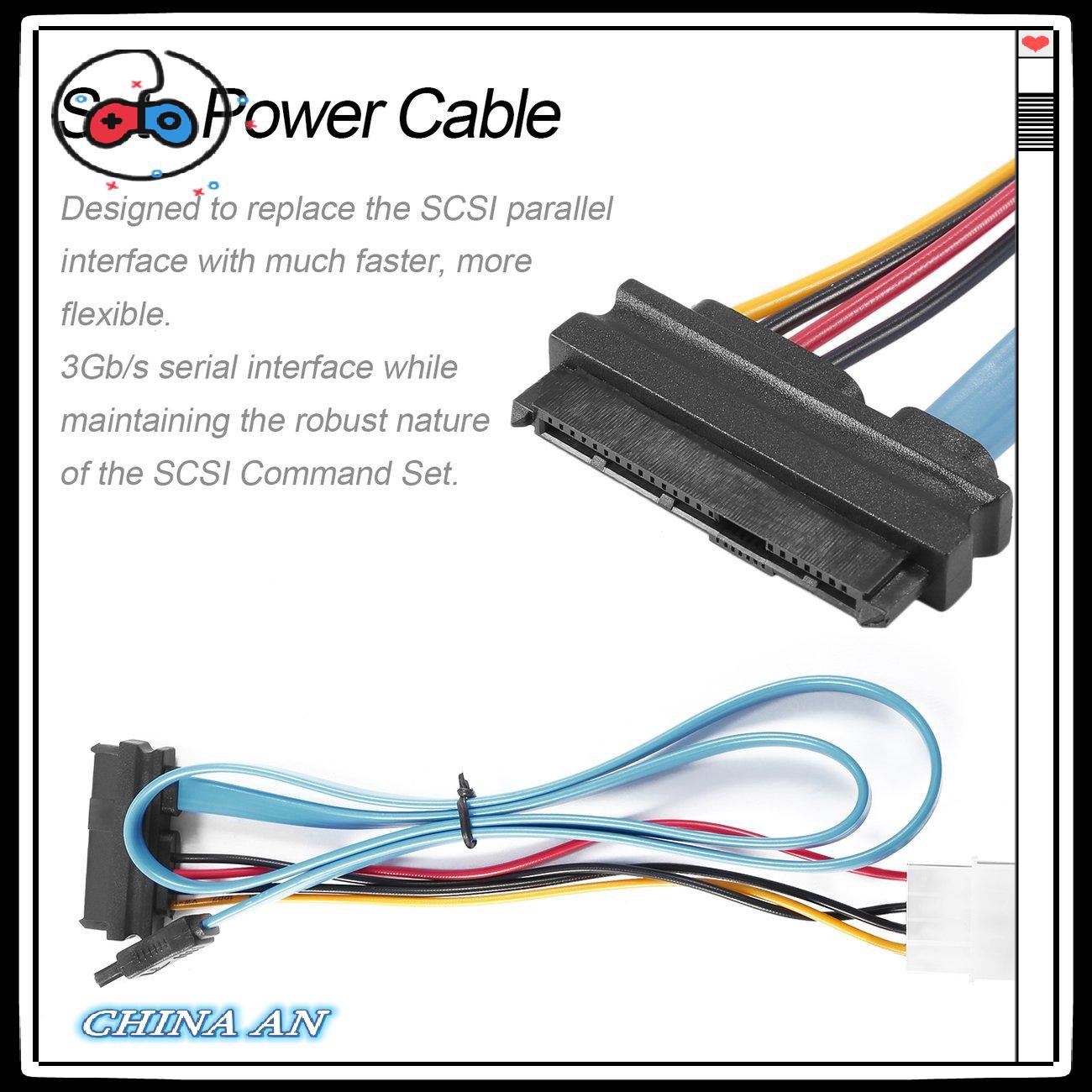 ⚡Hot sản phẩm/7 Pin SATA Serial ATA to SAS 29 Pin & 4 Pin Cable Male Connector Adapter