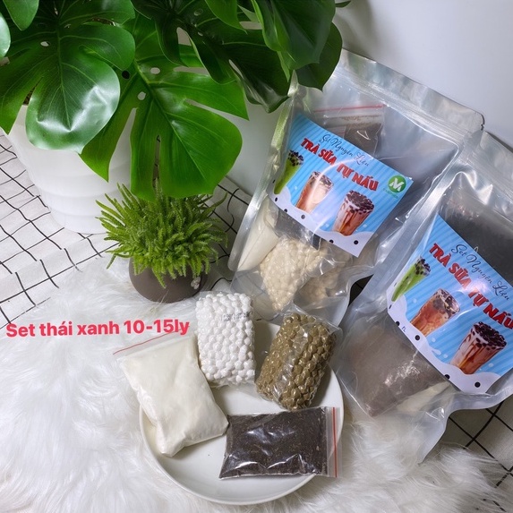 Set trà sữa thái xanh,thái đỏ , trân châu đường đen  nguyên liệu làm trà sữa tự pha, tự nấu thơm ngon