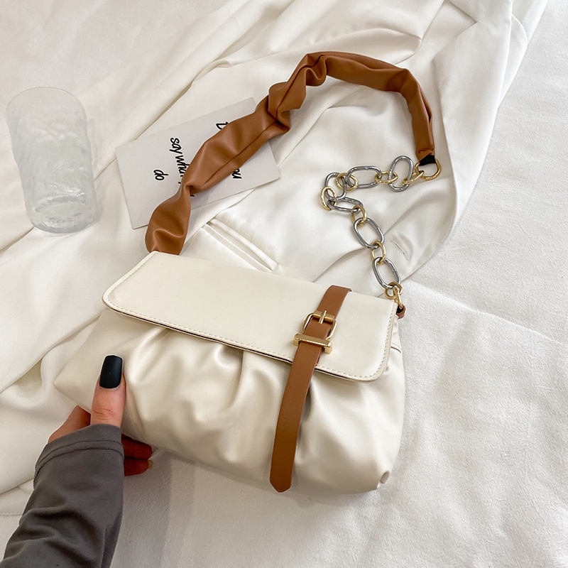 Túi xách đeo chéo vai bằng lụa cỡ nhỏ thời trang thu đông dành cho nữ 2021