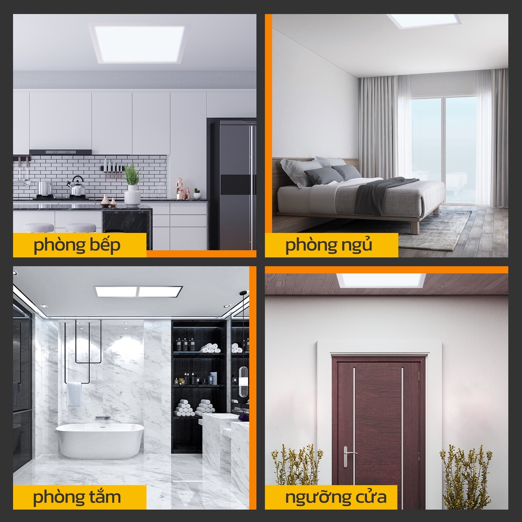 Đèn âm trần HYDERSON LED 24W 300x300 hình vuông siêu mỏng dành cho nhà cửa phòng học văn phòng cửa hàng