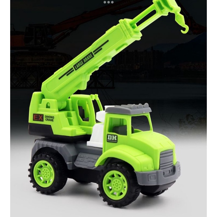 Bộ  4 Xe Công Trình Xây Dựng Sắc Màu  Đồ Chơi Bằng Nhựa Cao Cấp