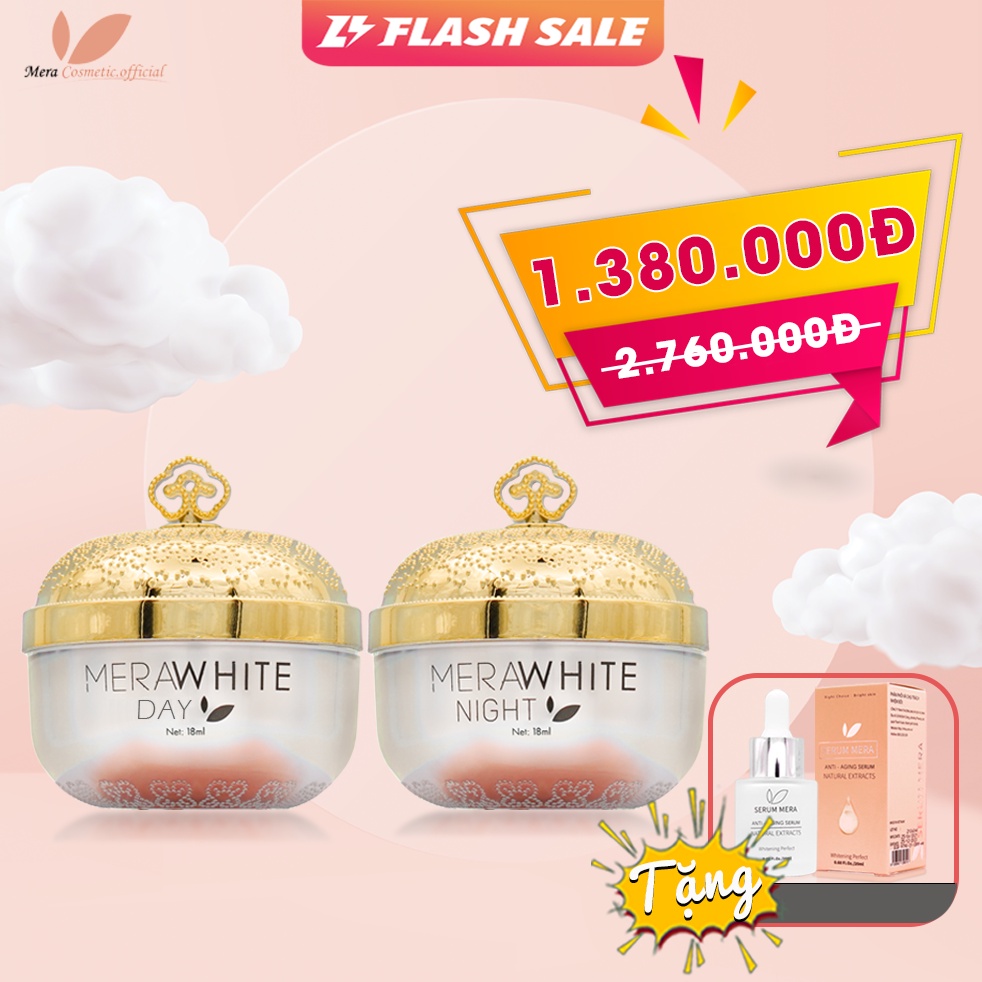 Combo Kem dưỡng trắng da ban ngày và đem chống lão hóa mờ nám MeraWhite
