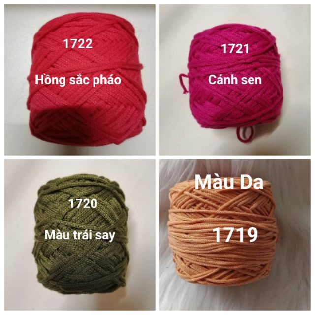 SỢI DỆT COTTON MÀU TRƠN 2MM