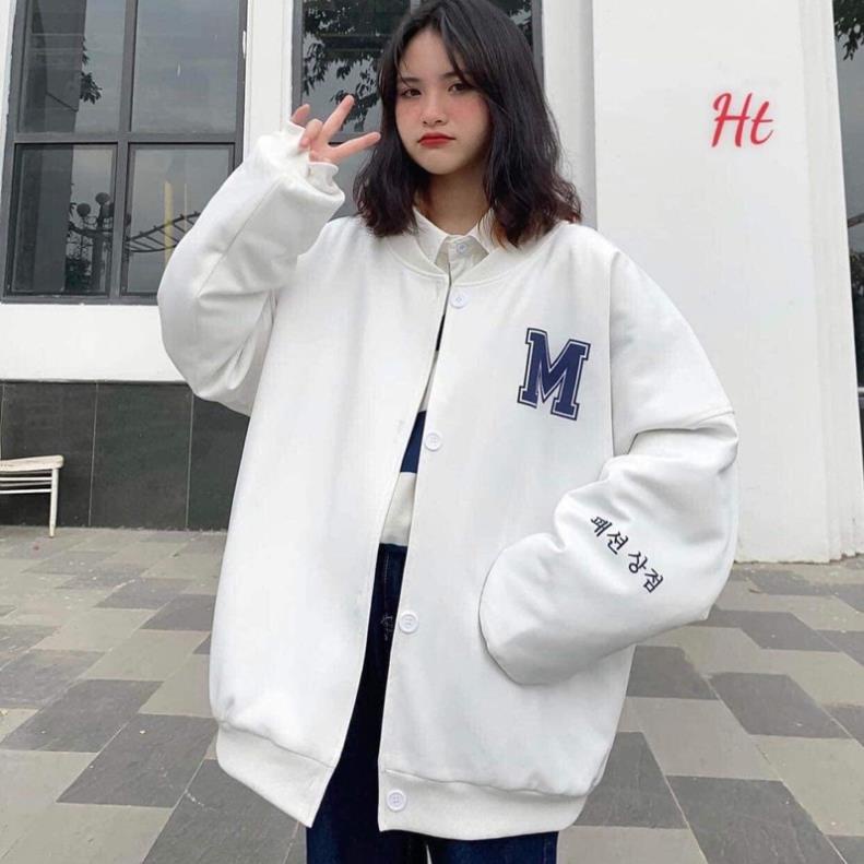 Áo bomber nỉ M  in tay Hs