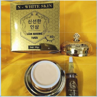 KEM SÂM NHUNG TƯƠI TÁI TẠO DA ĐÔNG Y , HẾT SẠCH MỤN NÁM HẾT TÀN NHANG  tặng KÈM SERUM SÂM và gói tẩy tế bào chết .