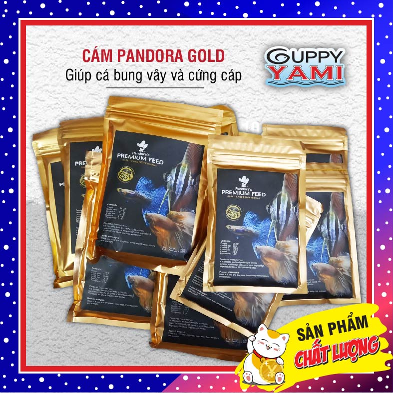 Thức ăn cho cá DATE MỚI - Cám Pandora Gold 50g - 100g