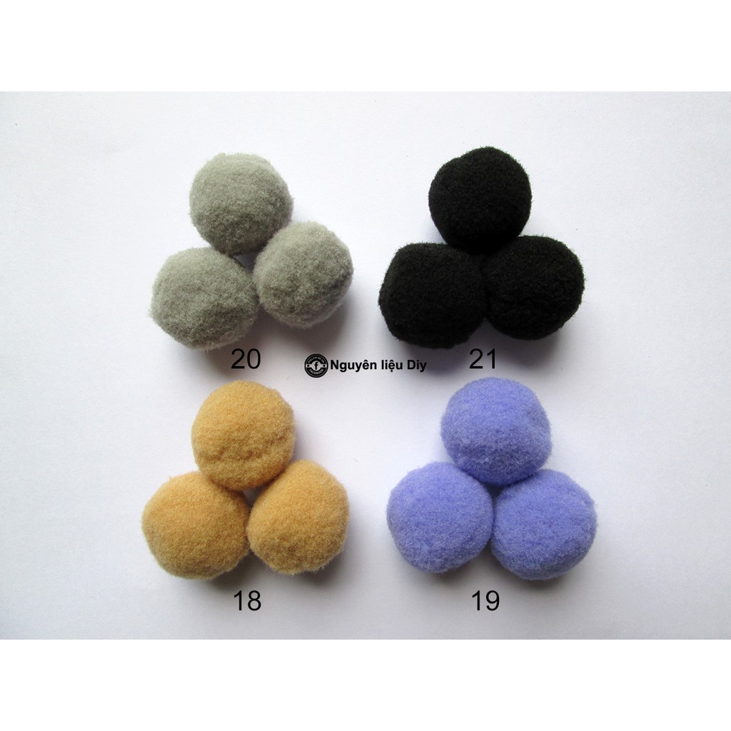 Pompom ~25mm gói 10 viên