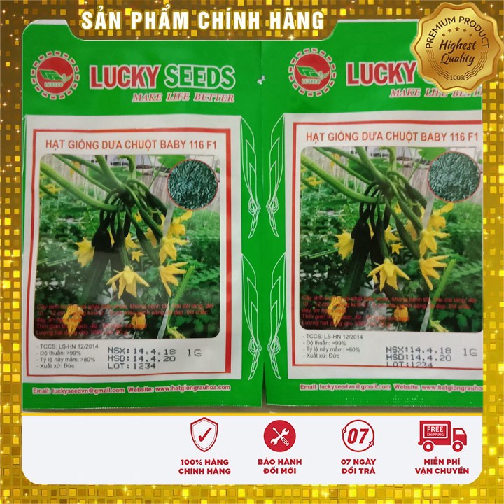 Hạt Giống Dưa Leo Baby Chùm Sai Quả LUCKY SEEDS- 30 hạt