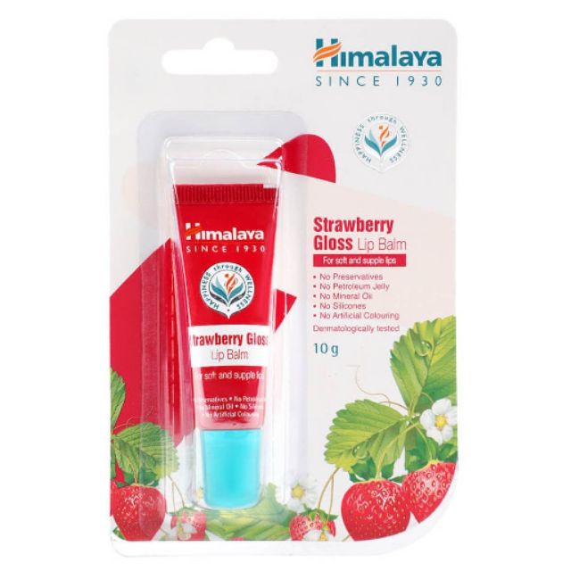 Son dưỡng môi Dâu Tây Căng Bóng Himalaya Strawberry Gloss Lip Balm 10g