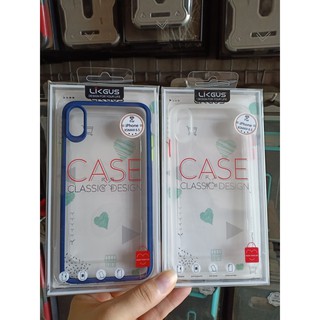 Ốp lưng Likgus trong suốt viền màu chống sốc iPhone X/XS/XS Max/XR