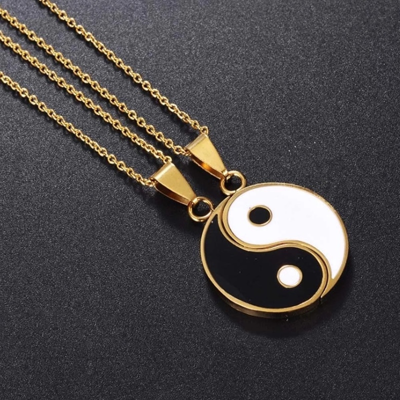 Set 2 Vòng cổ Mặt Âm Dương Thời Trang Cho Cặp Đôi