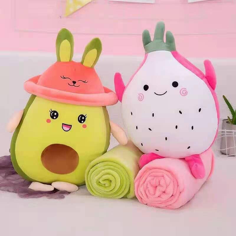 Gấu bông có mền , gấu mền 3 in  1 đủ hình tiên cá , pikachu, thỏ, heo unicorn....