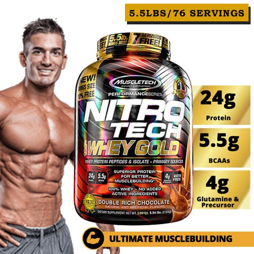 NITROTECH WHEY GOLD - TĂNG CƠ CHẤT LƯỢNG (5.5 LBS)