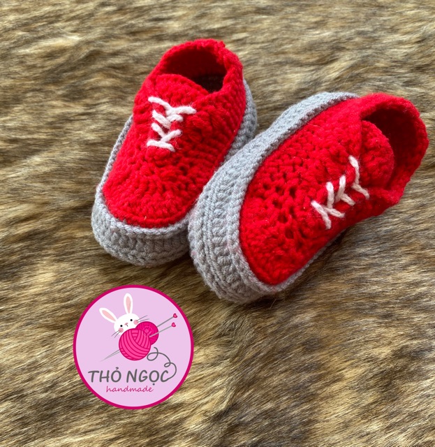 [handmade] giày thể thao làm bằng len cho bé