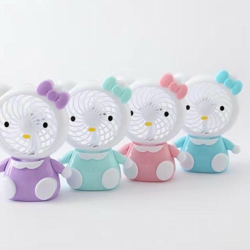 Quạt Mini Để Bàn Kitty Pin Sạc Usb Ngộ Nghĩnh Đáng Yêu