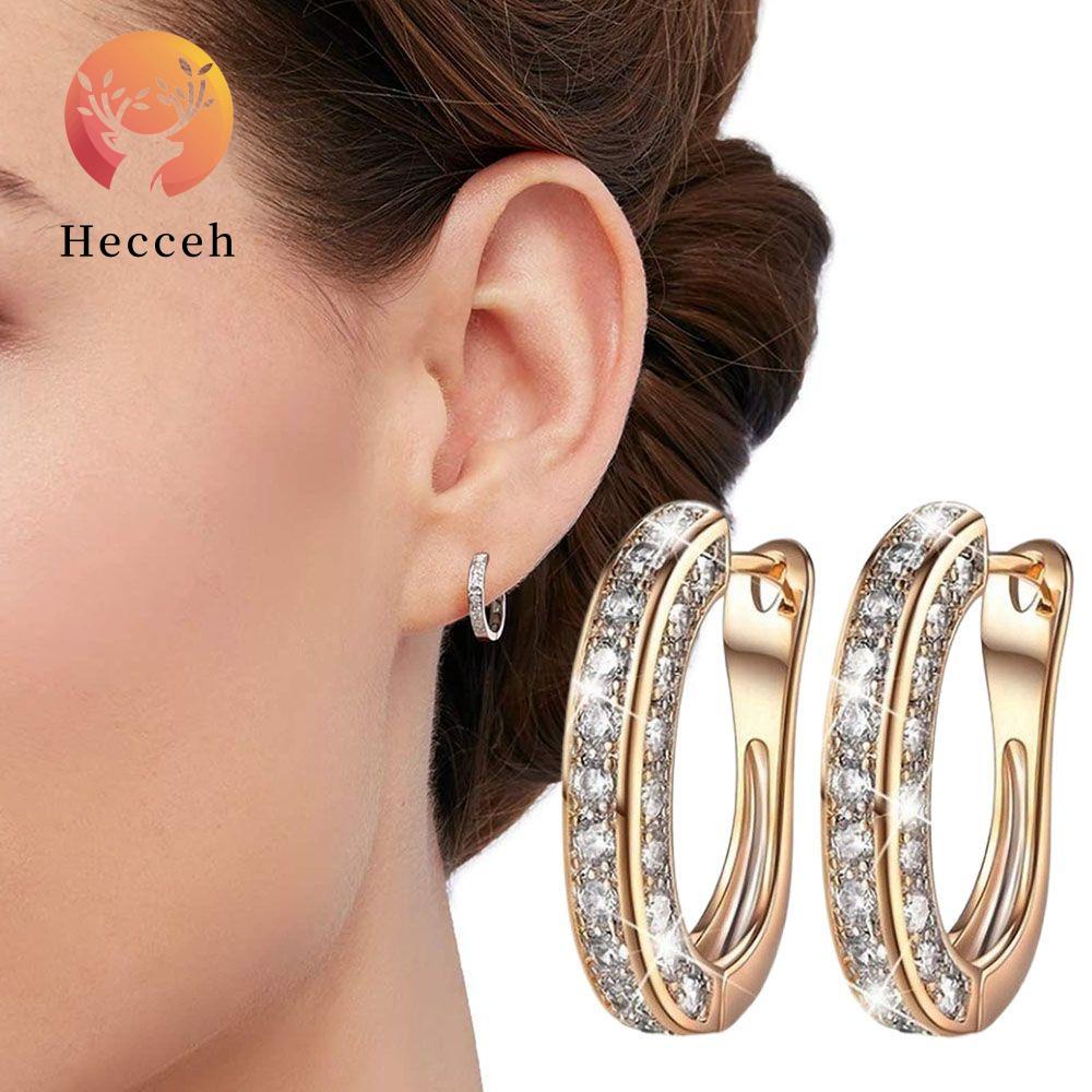 1 Đôi Bông Tai Kim Cương Chống Gỉ Heceh|Phấn Bắt Sáng Chống Nhạy Cảm Dành Cho Nữ|Bông Tai Đinh Tán