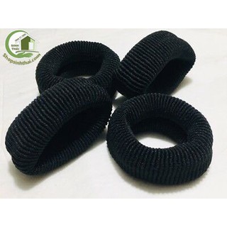 Dây thun cột tóc bản lớn - dây len buộc tóc màu đen